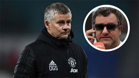 HLV Solskjaer san sớt về 'siêu cò' Raiola sau trận M.U thua Leipzig?